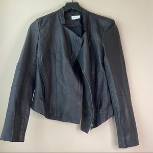 Helmut Lang leather biker jacket with dual zipper